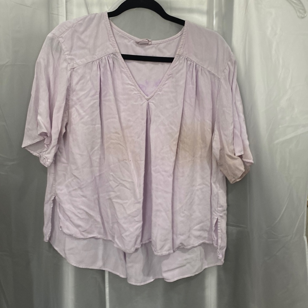 V-neck peasant style blouse